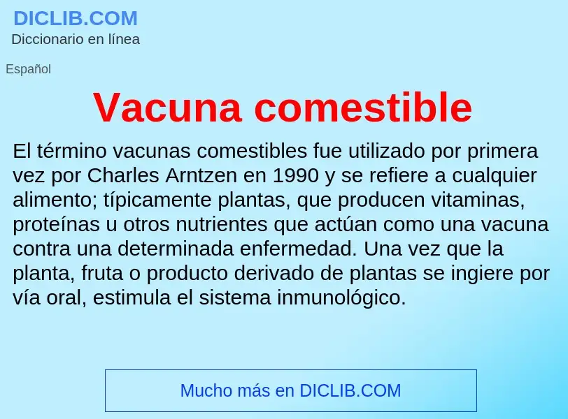 ¿Qué es Vacuna comestible? - significado y definición