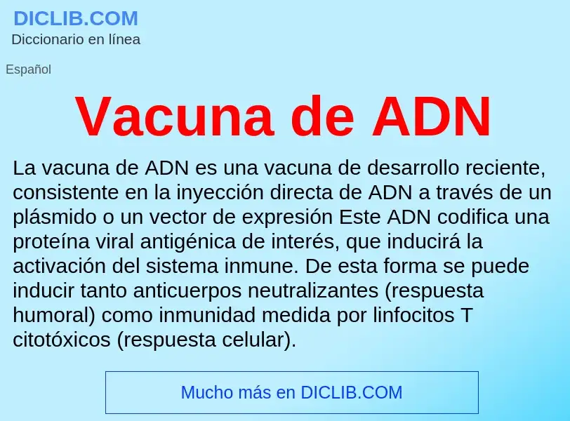 ¿Qué es Vacuna de ADN? - significado y definición