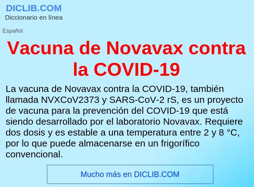 ¿Qué es Vacuna de Novavax contra la COVID-19? - significado y definición