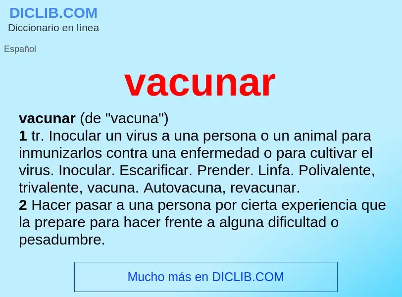 Wat is vacunar - definition