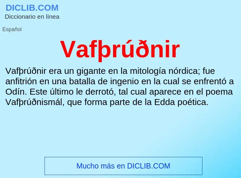 ¿Qué es Vafþrúðnir? - significado y definición