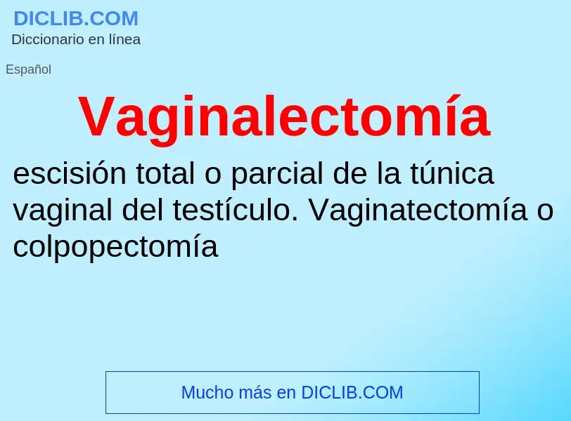 ¿Qué es Vaginalectomía? - significado y definición