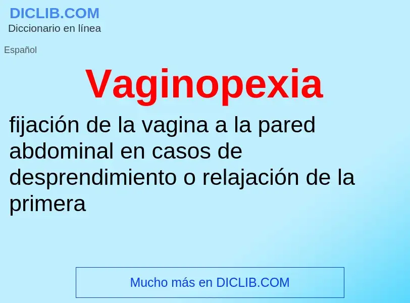 ¿Qué es Vaginopexia? - significado y definición