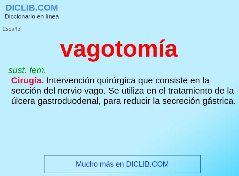 ¿Qué es vagotomía? - significado y definición