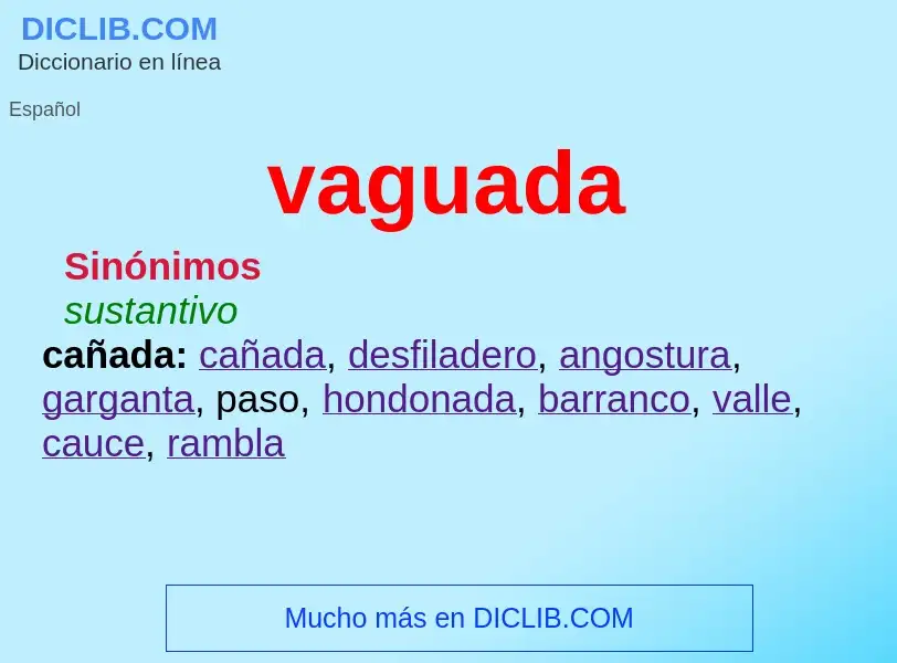 ¿Qué es vaguada? - significado y definición