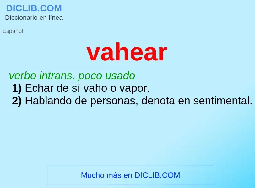 Wat is vahear - definition