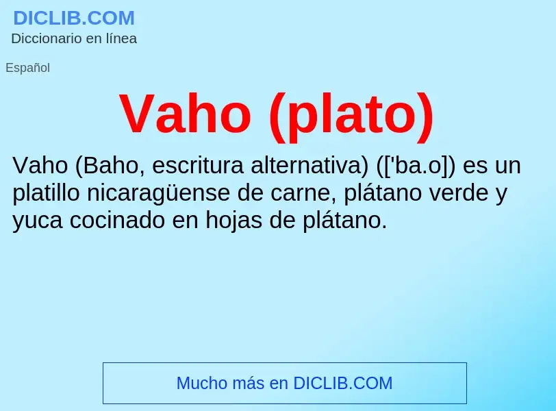 ¿Qué es Vaho (plato)? - significado y definición