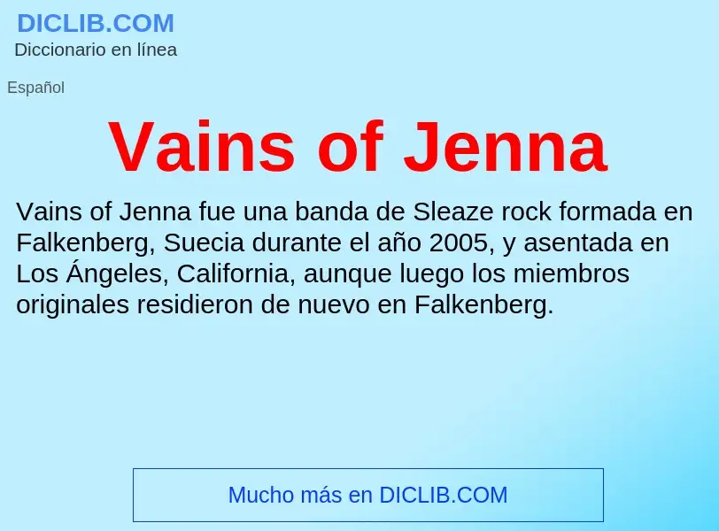 ¿Qué es Vains of Jenna? - significado y definición