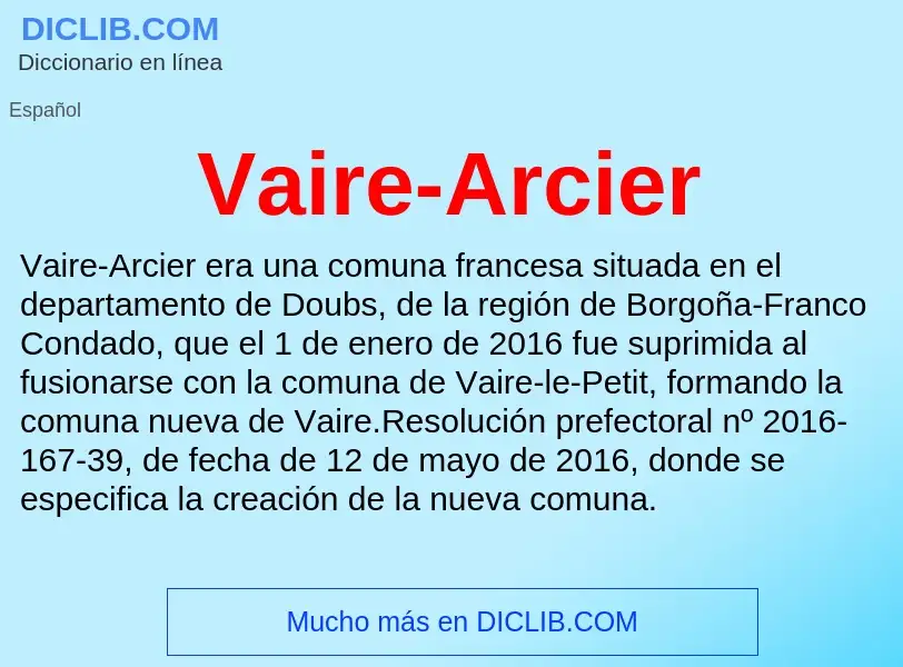 ¿Qué es Vaire-Arcier? - significado y definición