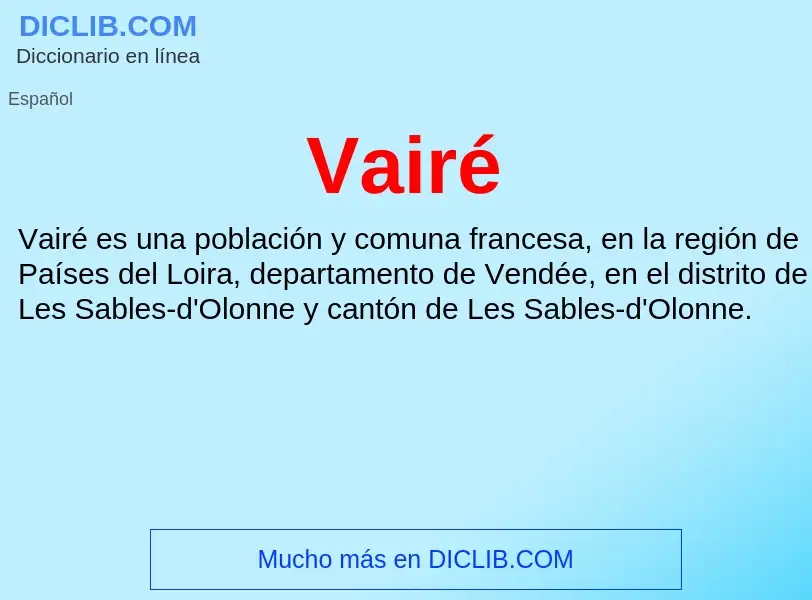 ¿Qué es Vairé? - significado y definición