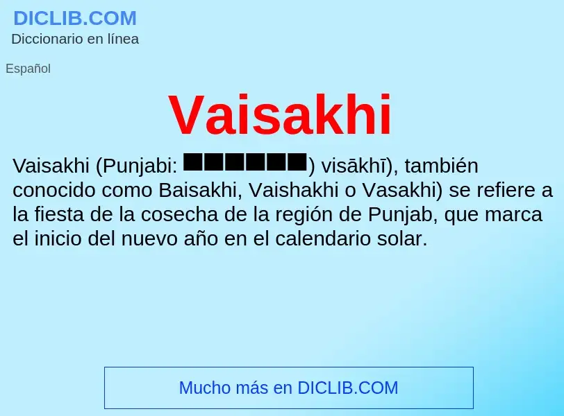 ¿Qué es Vaisakhi? - significado y definición