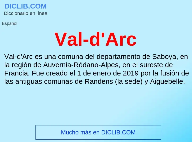 ¿Qué es Val-d'Arc? - significado y definición