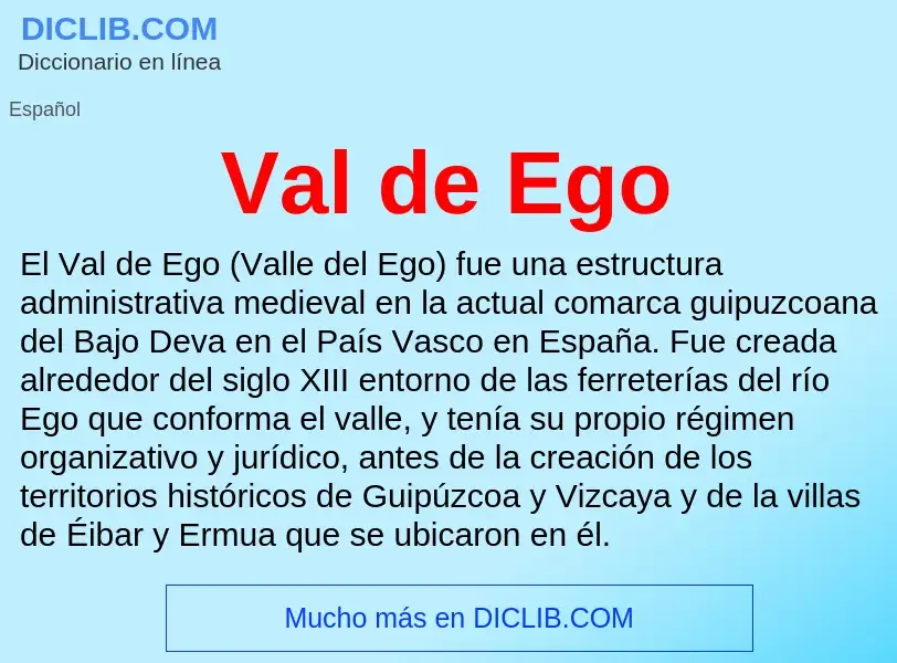 ¿Qué es Val de Ego? - significado y definición