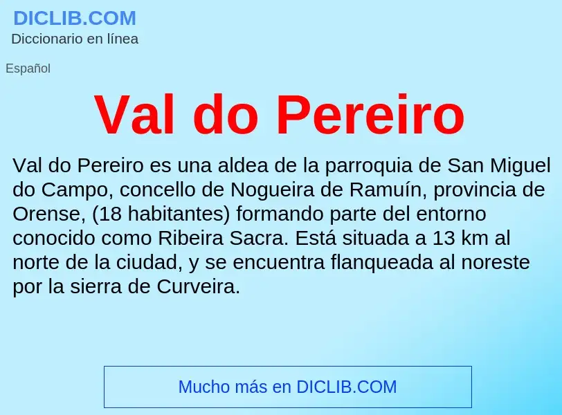 What is Val do Pereiro - meaning and definition