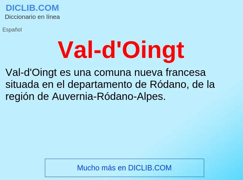 ¿Qué es Val-d'Oingt? - significado y definición