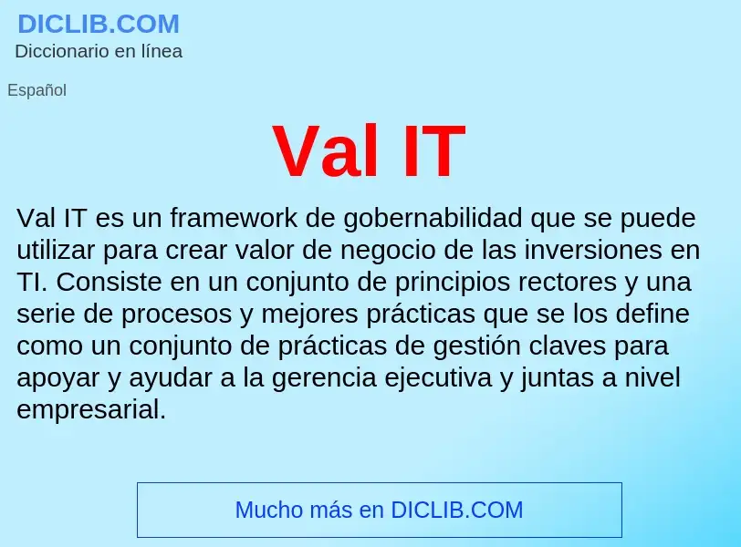 ¿Qué es Val IT? - significado y definición