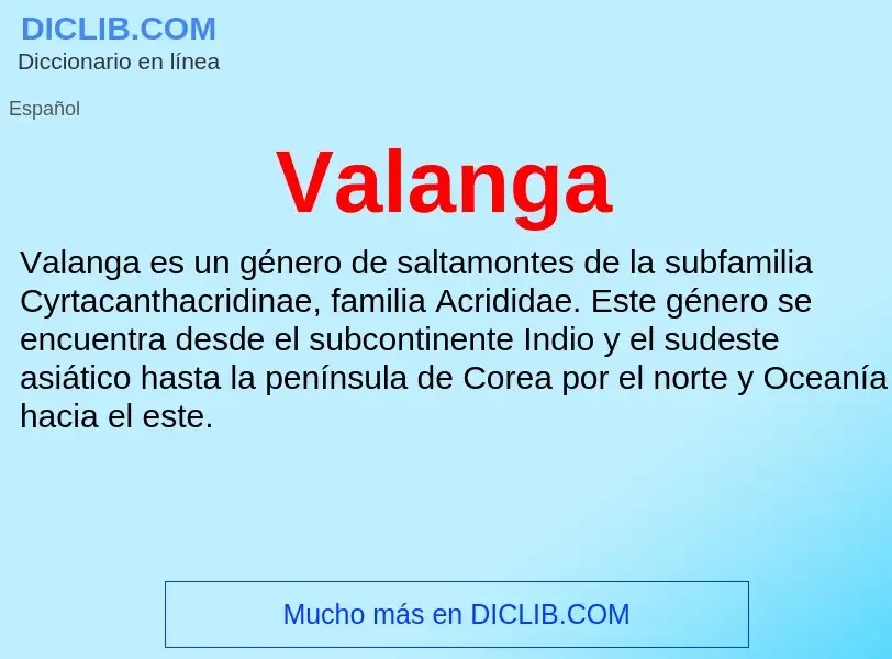 What is Valanga - meaning and definition