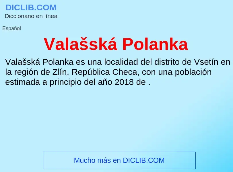 What is Valašská Polanka - meaning and definition