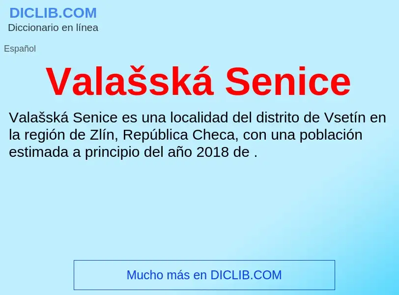 What is Valašská Senice - meaning and definition