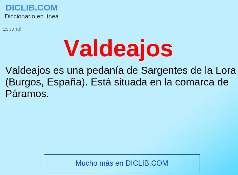 ¿Qué es Valdeajos? - significado y definición