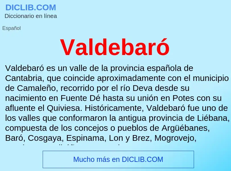 What is Valdebaró - meaning and definition