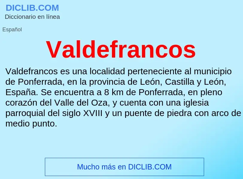 What is Valdefrancos - meaning and definition