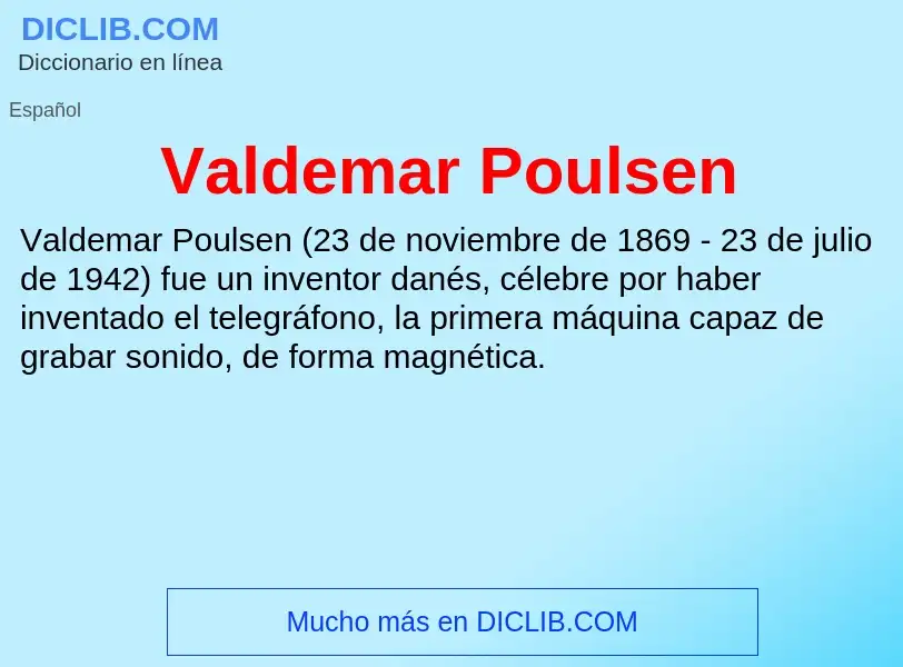 What is Valdemar Poulsen - meaning and definition