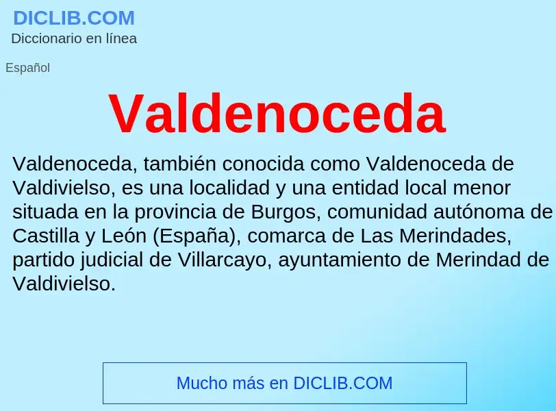 ¿Qué es Valdenoceda? - significado y definición