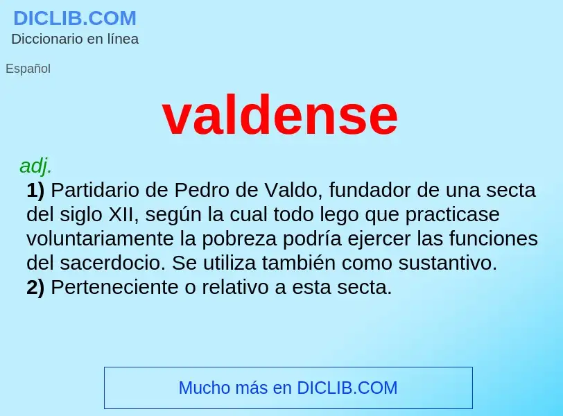 ¿Qué es valdense? - significado y definición