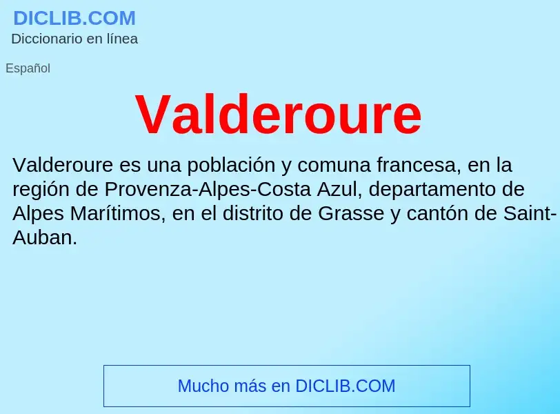 ¿Qué es Valderoure? - significado y definición