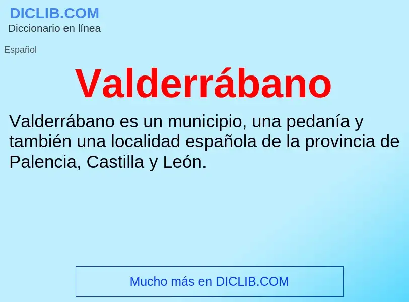 ¿Qué es Valderrábano? - significado y definición