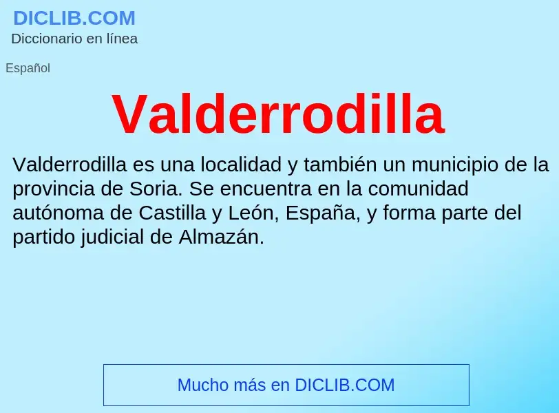 ¿Qué es Valderrodilla? - significado y definición