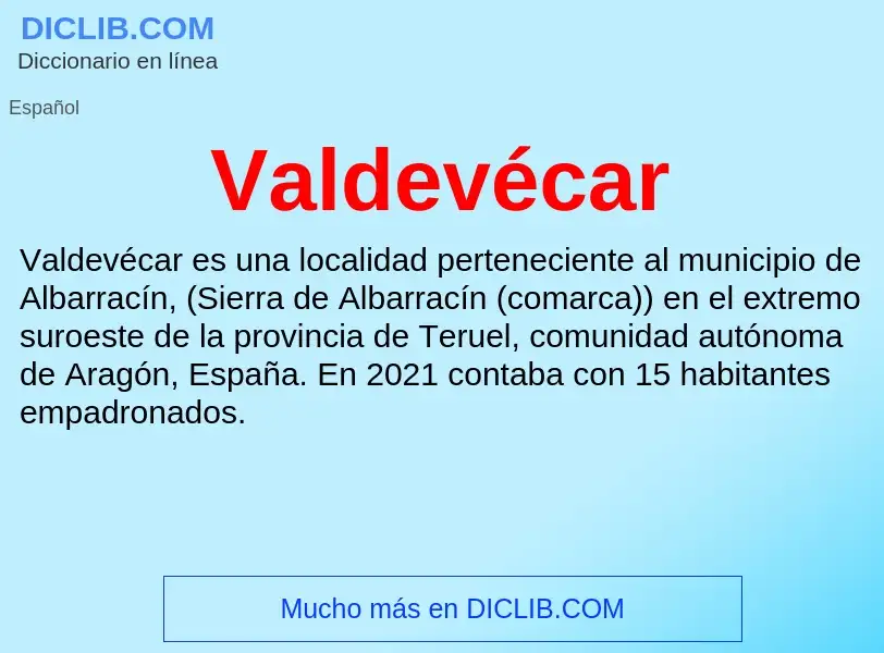 What is Valdevécar - meaning and definition