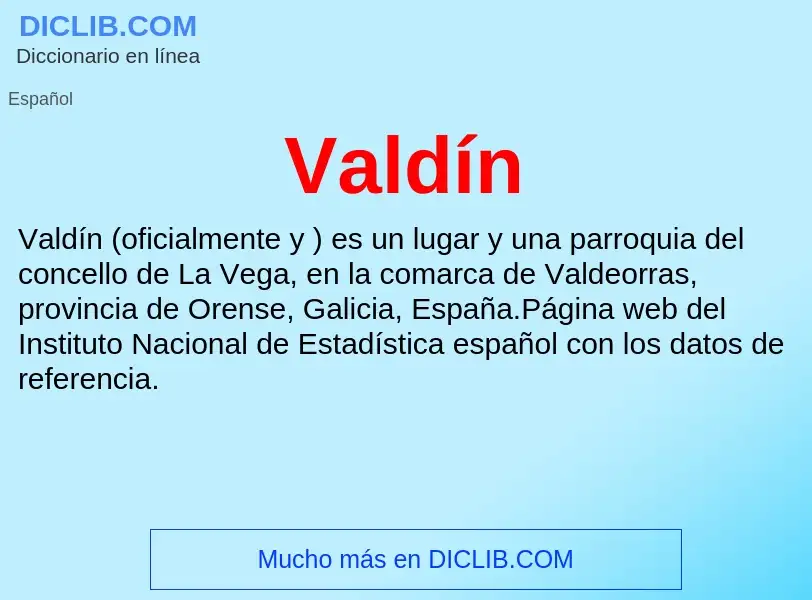 ¿Qué es Valdín? - significado y definición