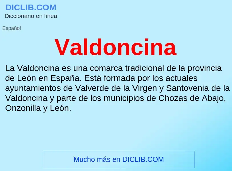 ¿Qué es Valdoncina? - significado y definición