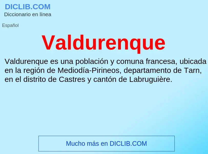 What is Valdurenque - meaning and definition