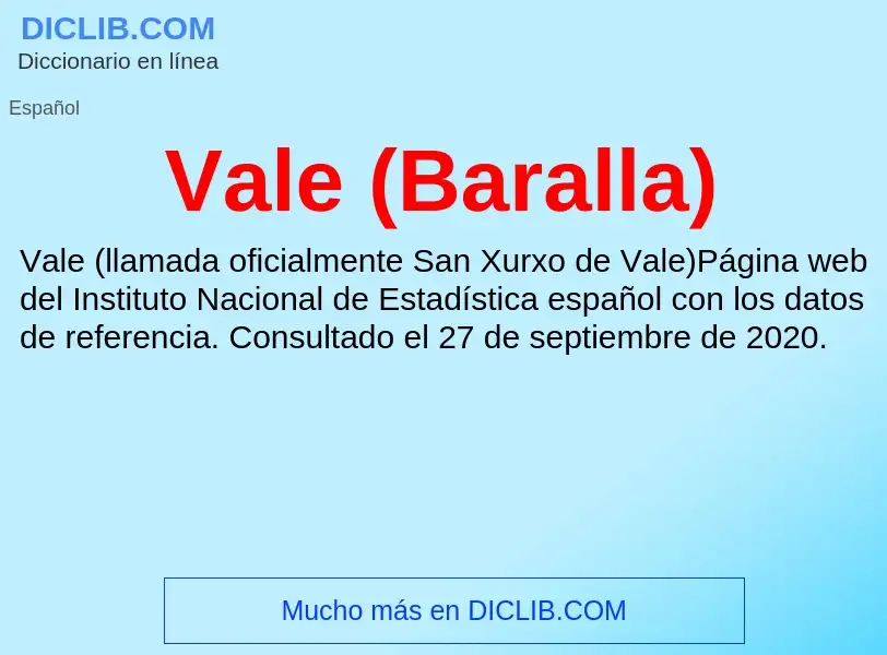 What is Vale (Baralla) - meaning and definition