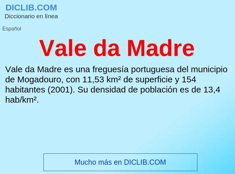 What is Vale da Madre - meaning and definition