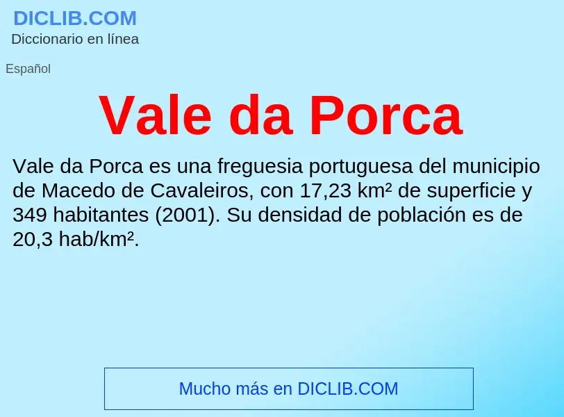 What is Vale da Porca - meaning and definition