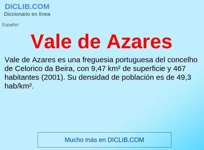 What is Vale de Azares - meaning and definition