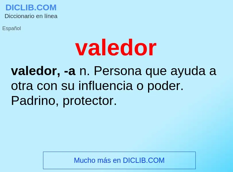 ¿Qué es valedor? - significado y definición