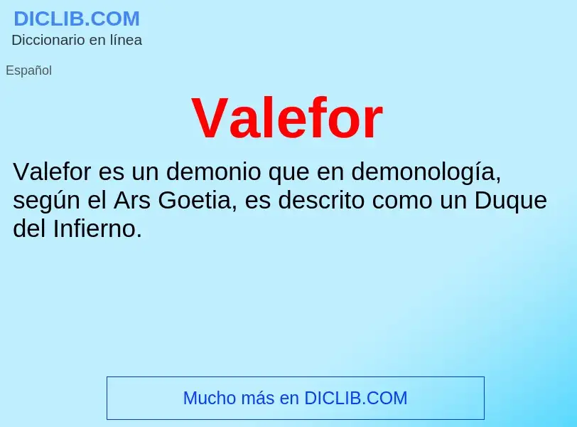 ¿Qué es Valefor? - significado y definición