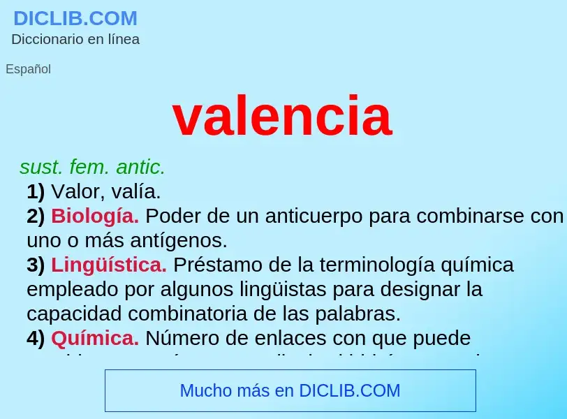 ¿Qué es valencia? - significado y definición