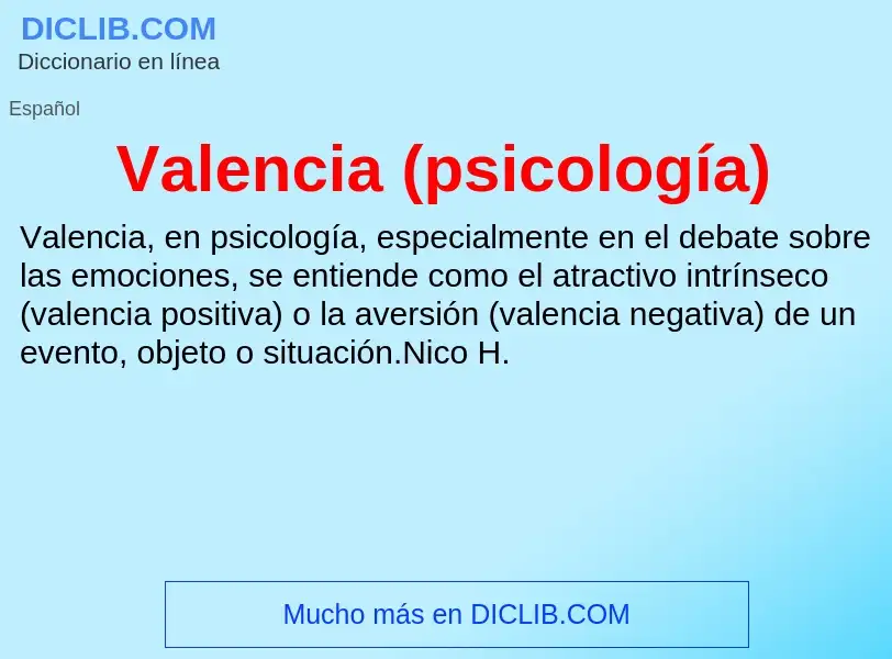 What is Valencia (psicología) - meaning and definition