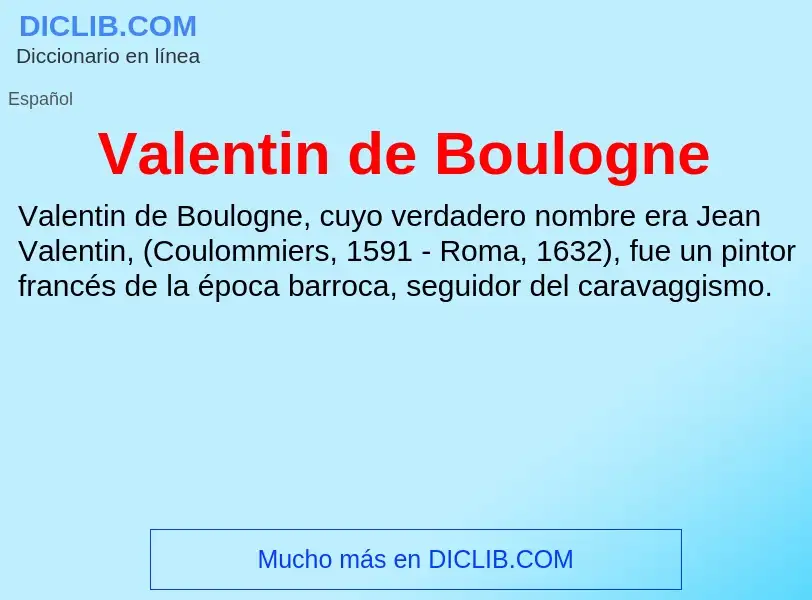 What is Valentin de Boulogne - meaning and definition