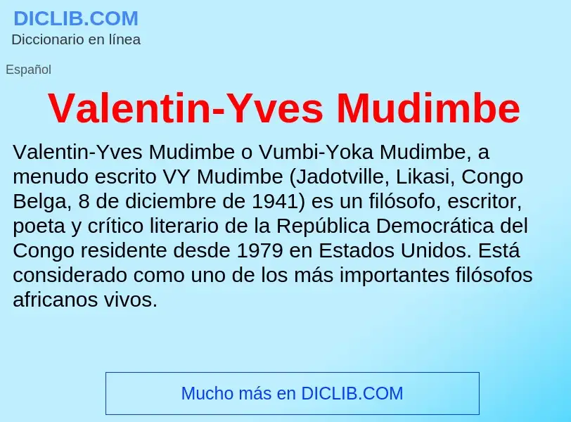 What is Valentin-Yves Mudimbe - meaning and definition