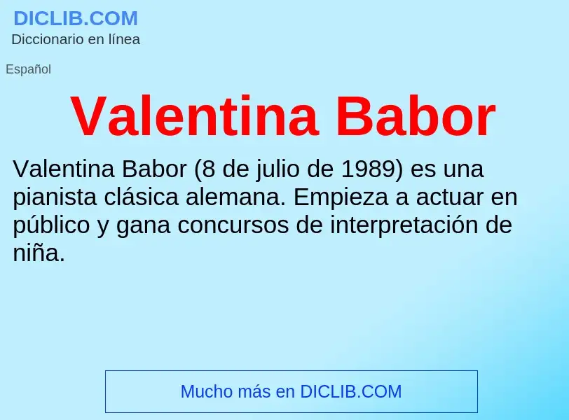 What is Valentina Babor - meaning and definition