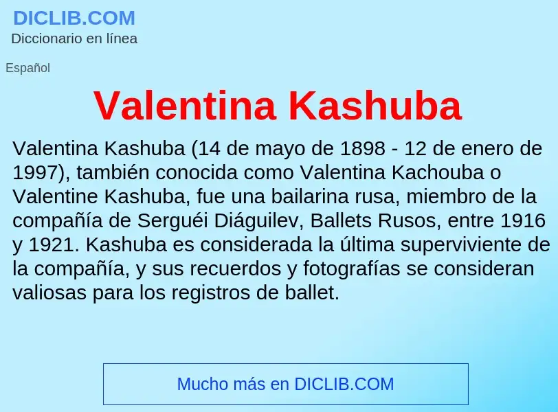 What is Valentina Kashuba - meaning and definition