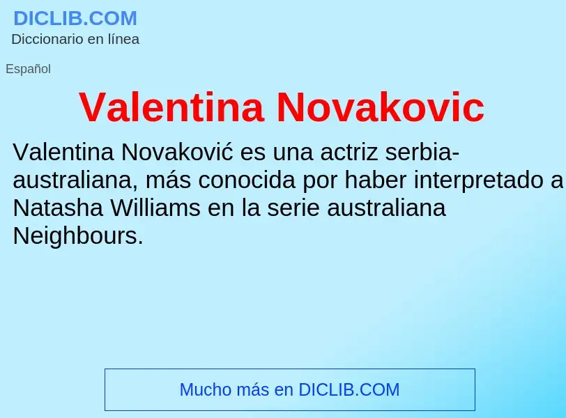 What is Valentina Novakovic - meaning and definition