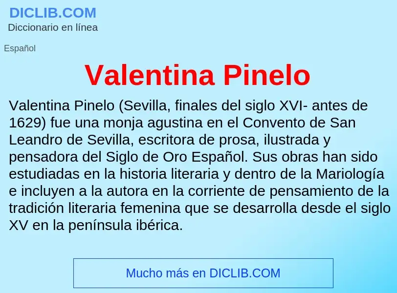 What is Valentina Pinelo - meaning and definition